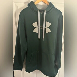 Men’s Under Armor Green and Gray Hooded Sweatshirt Size XXL